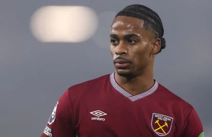LONDON, ENGLAND - MARCH 04: Crysencio Summerville of West Ham United during the Premier League match between Fulham and West Ham United at Craven Cottage on March 04, 2026 in London, England. (Photo by Julian Finney/Getty Images)
